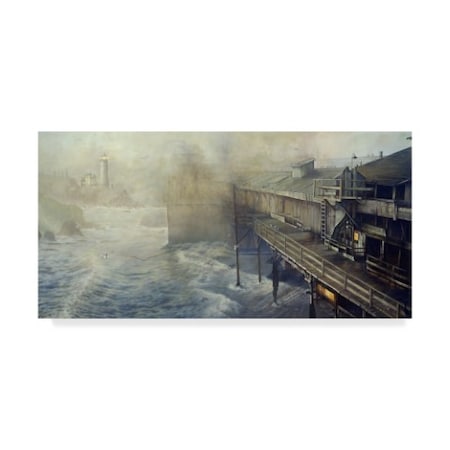 Les Ray 'Winter At Cannery Row' Canvas Art,10x19